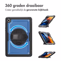 Accezz Rugged Backcover met schouderstrap Samsung Galaxy Tab A9 Plus - Blauw