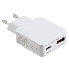 Accezz Ultra Slim GaN Oplader - USB-C + USB-A - 45W - Wit