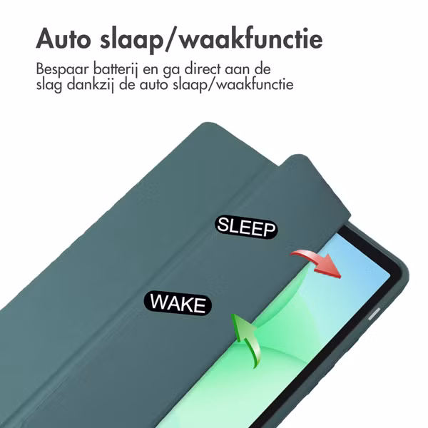 imoshion Trifold Hardcase Bookcase Samsung Galaxy Tab A11 Plus - Groen