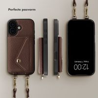 Selencia Sera Telefoonhoes met Koord en Envelop Pashouder Apple iPhone 17 - Chocolate Brown