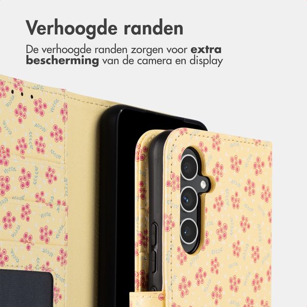 imoshion Design Bookcase Samsung Galaxy A55 - Sunny Yellow Petite Flowers