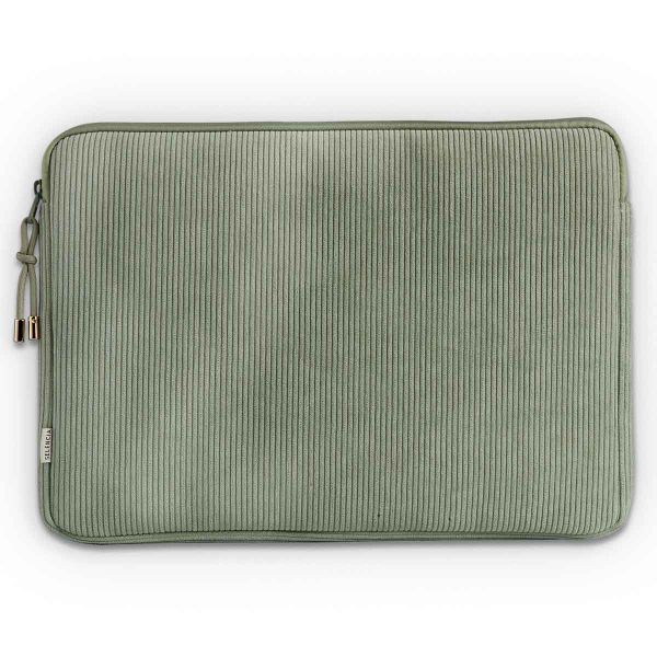 Selencia Corduroy Laptop hoes 13-14 inch - Laptopsleeve -Pistache Cream