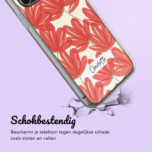 Gepersonaliseerd hoesje met bloemen iPhone 11 - Transparant