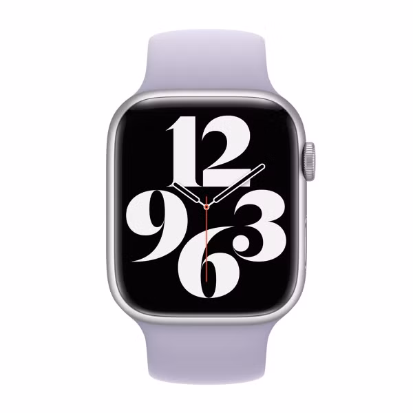 Apple Siliconen solobandje Apple Watch | 44/45/46/49 mm - Maat 7 - Purple Fog