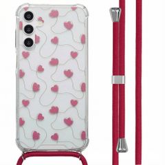imoshion Design hoesje met koord Samsung Galaxy A15 (5G) - Dusty Rose Connected Hearts