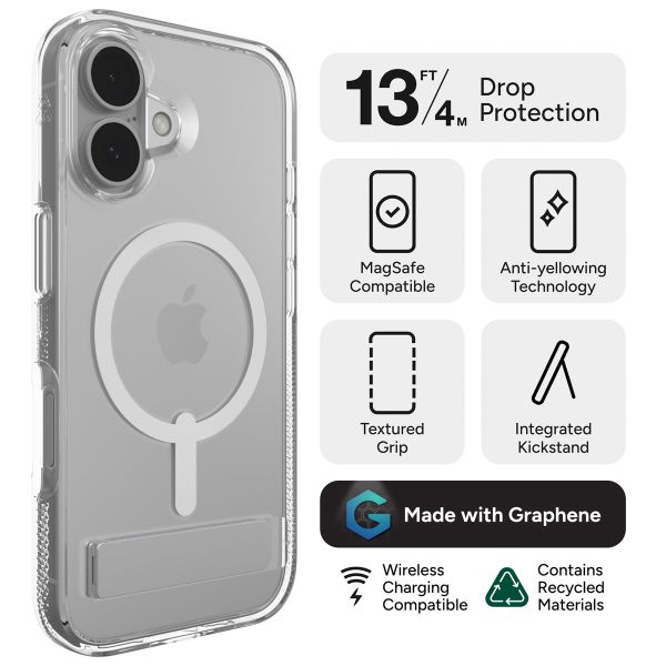 ZAGG Crystal Palace Snap KS Case Apple iPhone 16 - Clear