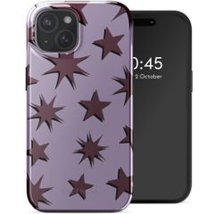 Selencia Vivid Backcover met MagSafe iPhone 15 - Stars Plum Lilac