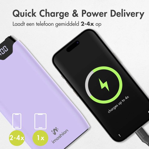 imoshion Powerbank - 20.000 mAh - Quick Charge en Power Delivery - Lila