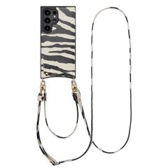 Selencia Nova Telefoonhoes met Koord en Pashouder Samsung Galaxy S24 Ultra - Zazzy Zebra