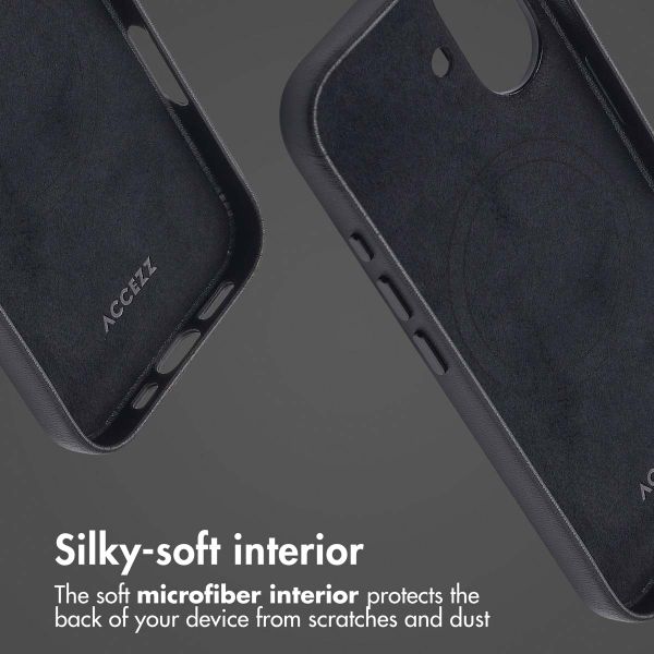 Accezz Leather Back Cover with MagSafe Apple iPhone 16 - Onyx Black
