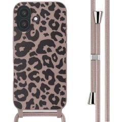 imoshion Siliconen design hoesje met koord Apple iPhone 16 - Animal Pink
