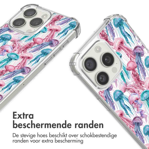 imoshion Design hoesje met koord iPhone 15 Pro Max - Jellyfish Watercolor