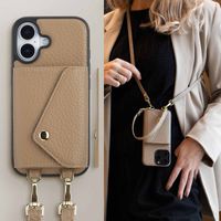 Selencia Sera Phone Case with Cord and Envelope Card Holder Apple iPhone 17 - Taupe