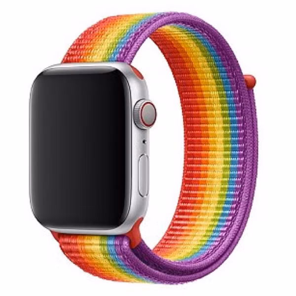 Apple Sport Loop band Apple Watch Series 1 t/m 9 / SE (38/40/41 mm) | Series 10 / 11 (42 mm) - Rainbow Pride