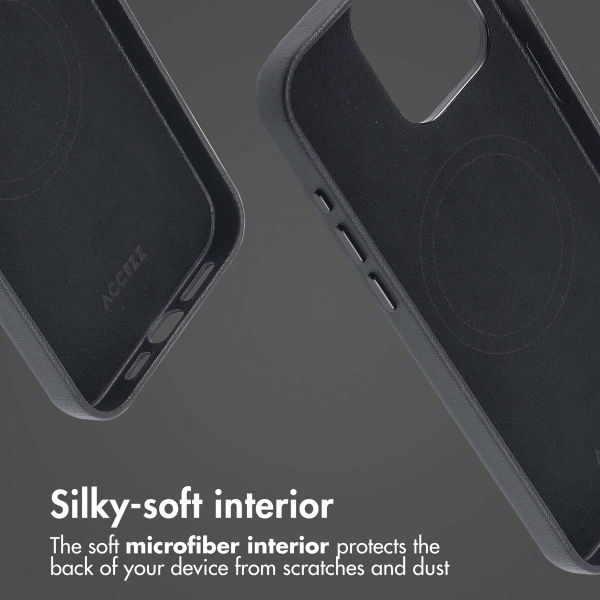 Accezz Leather Back Cover with MagSafe Apple iPhone 15 Pro Max - Onyx Black