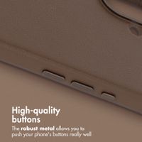 Accezz Leather Back Cover with MagSafe Apple iPhone 16 - Coffee Brown