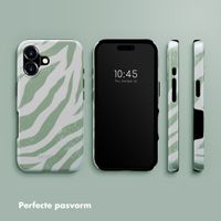 Selencia Vivid Tough Backcover met MagSafe iPhone 16 - Colorful Zebra Sage Green