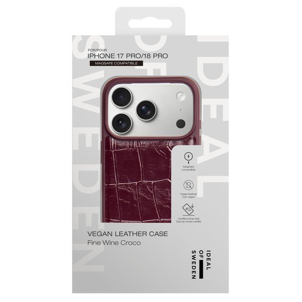 iDeal of Sweden Vegan Leather MagSafe Backcover Apple iPhone 18 Pro / 17 Pro - Fine Wine Croco