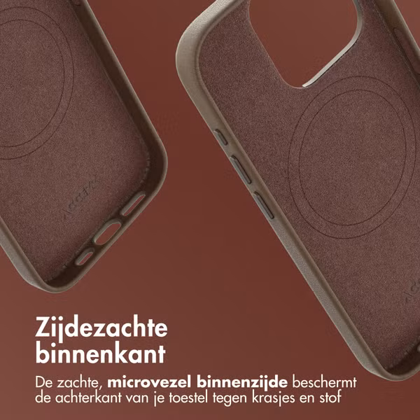 Accezz MagSafe Leather Backcover Apple iPhone 15 Pro - Coffee Brown