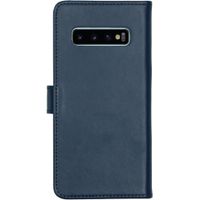 Selencia Echt Leren Bookcase Samsung Galaxy S10 - Blauw