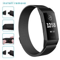 imoshion Milanees Watch bandje Fitbit Charge 3 / 4 - Zwart