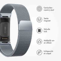 imoshion Milanees magnetisch bandje Fitbit Charge 5 - Maat S - Space Grey