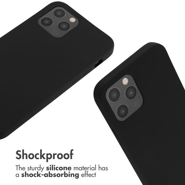 imoshion Silicone Case with Strap Apple iPhone 12 (Pro) - Black