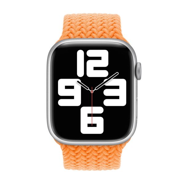 Apple Gevlochten solobandje Apple Watch | 38/40/41/42 mm - Maat 5 - Bright Orange