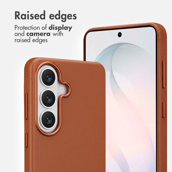 Accezz Leather Back Cover with MagSafe Samsung Galaxy S26 - Sienna Brown