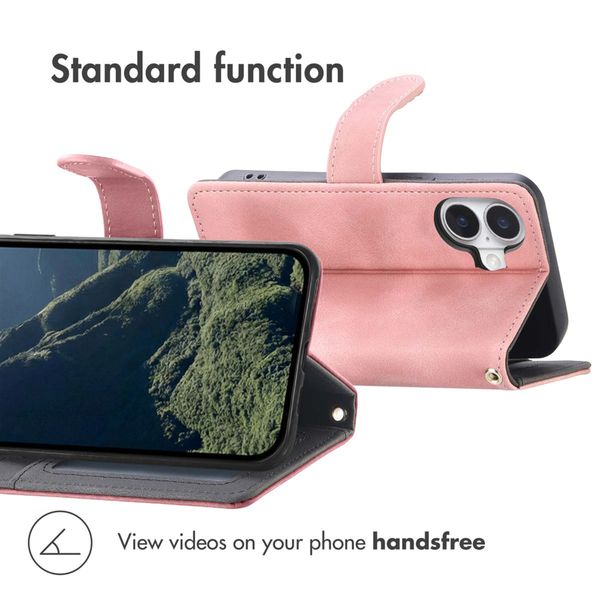 imoshion Bookcase with Strap Apple iPhone 16 - Pink