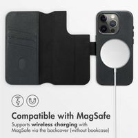 Accezz 2-in-1 Leather Bookcase with MagSafe Apple iPhone 15 Pro - Onyx Black
