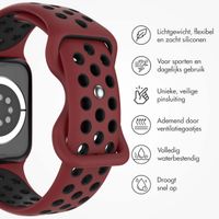 imoshion Sport⁺ bandje Apple Watch Series 1 t/m 11 / SE / Ultra (44/45/46/49 mm) - Maat M/L - Wine Red & Black