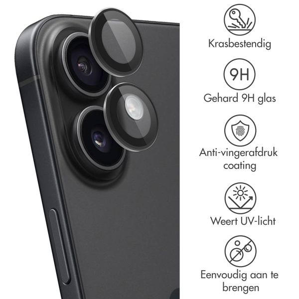 imoshion 2 Pack Camera lens protector iPhone 16 / 16 Plus - Zwart