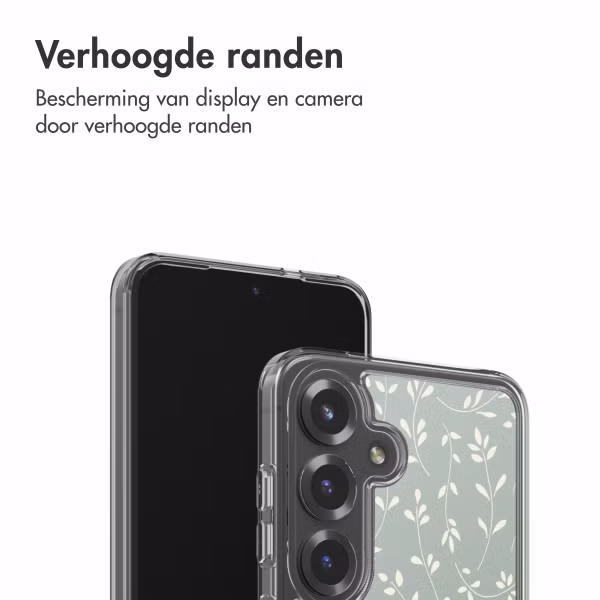 imoshion Design hoesje Samsung Galaxy S25 - Smoke Green Flowers