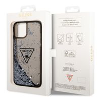 Guess Liquid Glitter Backcover iPhone 14 - Zwart