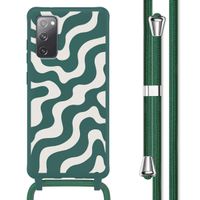 imoshion Siliconen design hoesje met koord Samsung Galaxy S20 FE - Petrol Green Groovy