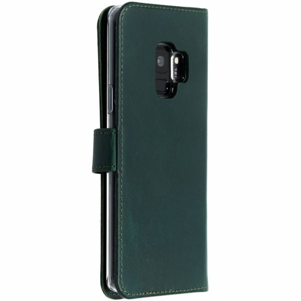 Selencia Echt Leren Bookcase Samsung Galaxy S9 - Groen