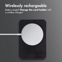 Accezz Magnetic Leather Card Holder - Compatible with Apple Find My - Onyx Black