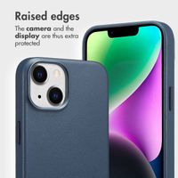 Accezz 2-in-1 Leather Bookcase with MagSafe Apple iPhone 14 - Nightfall Blue