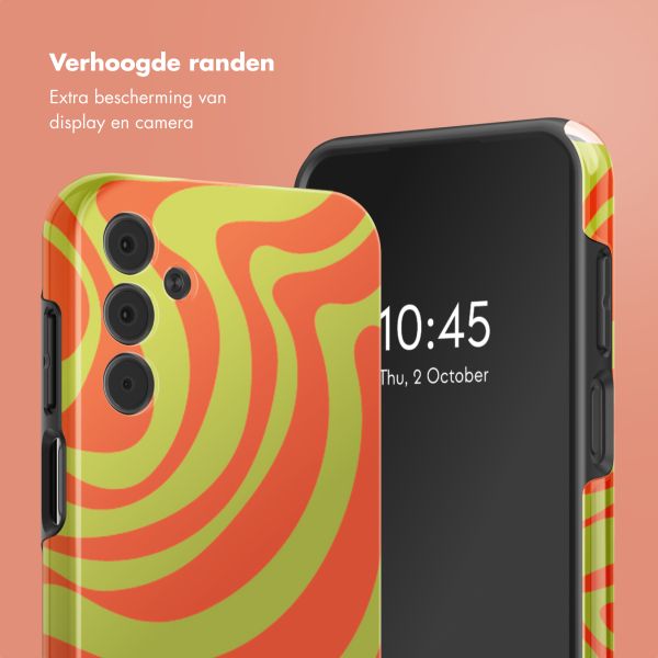 Selencia Vivid Backcover Samsung Galaxy A15 (5G) - Wavy Swirl Orange Fern