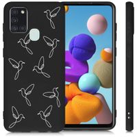 imoshion Design hoesje Samsung Galaxy A21s - Vogels - Zwart