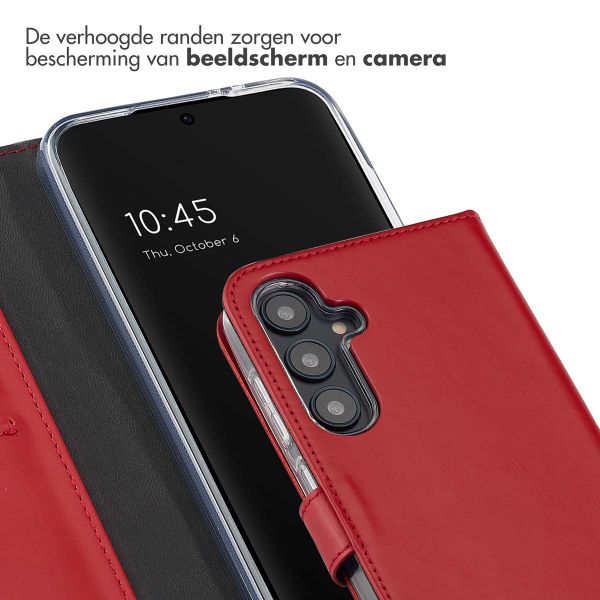 Selencia Echt Leren Bookcase Samsung Galaxy S24 FE - Rood