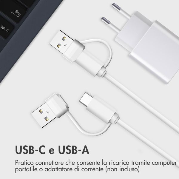 imoshion Oplaadkabel Apple Watch USB-C en USB-A - 1 meter - Wit