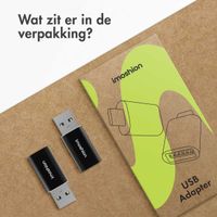 imoshion 2x USB-A 3.1 (male) naar USB-C (female) Adapter - OTG - Zwart