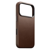 Nomad Traditional Leather Backcover met MagSafe Apple iPhone 17 Pro - Bruin