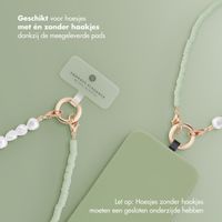 Selencia Telefoonkoorden set met Parels en Elastiekjes - Pistache Cream