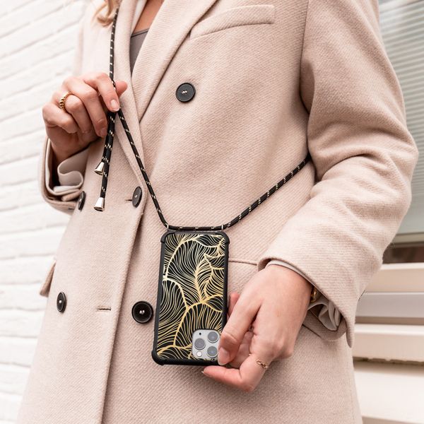 imoshion Design hoesje met koord Samsung Galaxy A72 - Golden Leaves