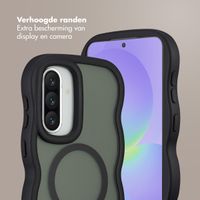 Selencia Wavy Backcover met MagSafe Samsung Galaxy A36 / A56 - Zwart