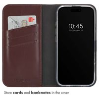 Selencia Genuine Leather Book Case Apple iPhone 16 Pro Max - Brown