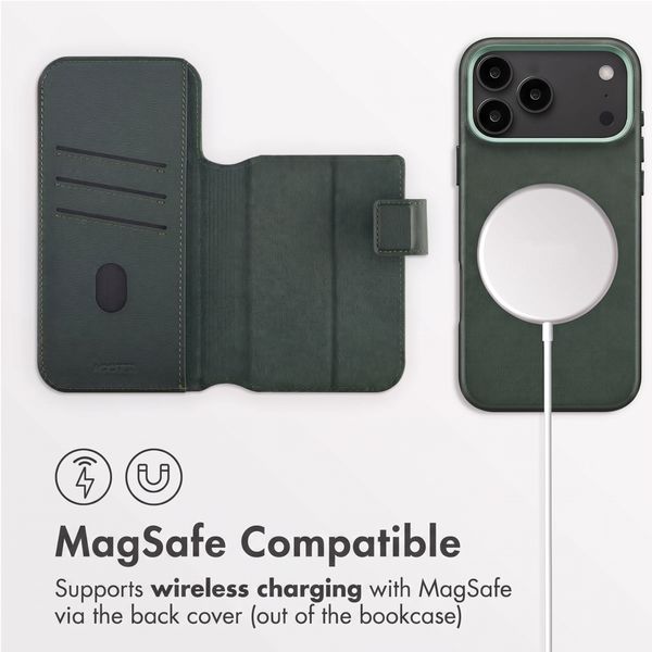 Accezz 2-in-1 Leather Bookcase with MagSafe Apple iPhone 18 Pro Max / 17 Pro Max - Cedar Green
